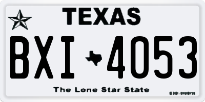 TX license plate BXI4053