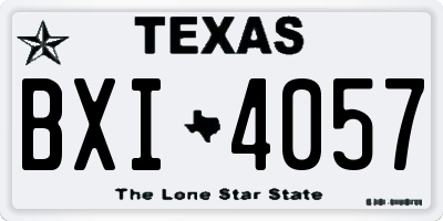 TX license plate BXI4057