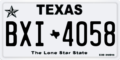 TX license plate BXI4058