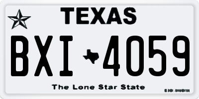 TX license plate BXI4059