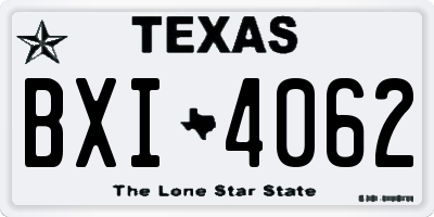 TX license plate BXI4062