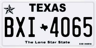 TX license plate BXI4065