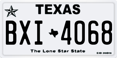 TX license plate BXI4068