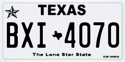 TX license plate BXI4070