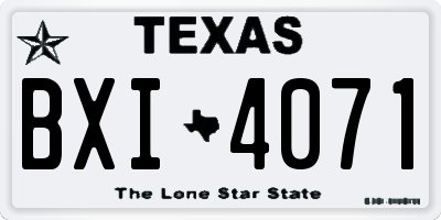 TX license plate BXI4071