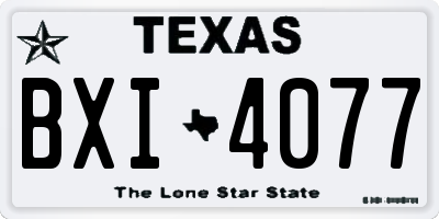 TX license plate BXI4077