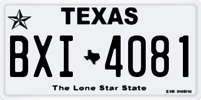 TX license plate BXI4081