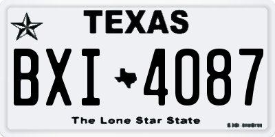 TX license plate BXI4087