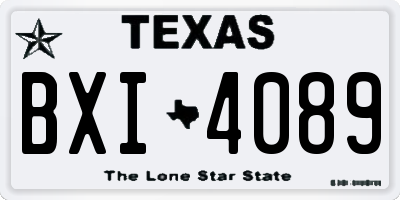 TX license plate BXI4089