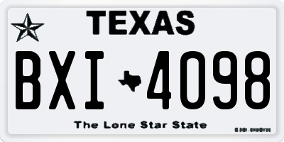 TX license plate BXI4098