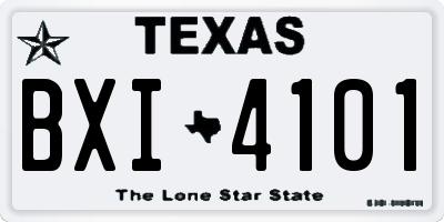 TX license plate BXI4101
