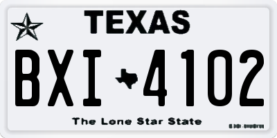 TX license plate BXI4102