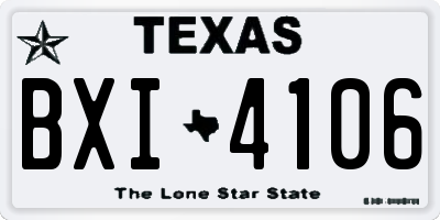 TX license plate BXI4106