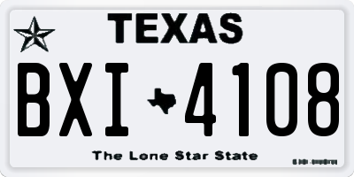 TX license plate BXI4108