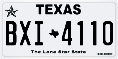 TX license plate BXI4110