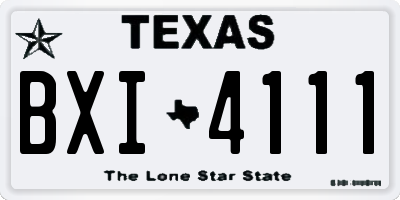 TX license plate BXI4111