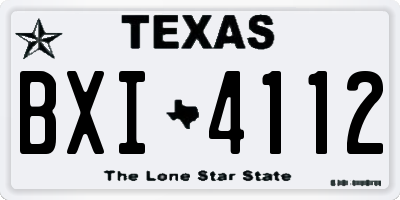 TX license plate BXI4112