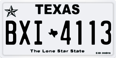 TX license plate BXI4113