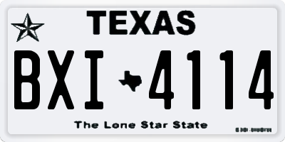 TX license plate BXI4114