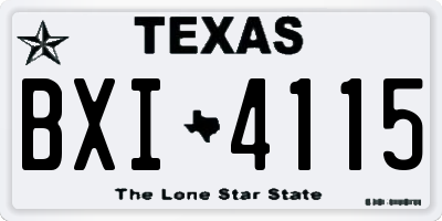 TX license plate BXI4115