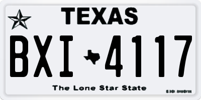 TX license plate BXI4117