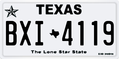 TX license plate BXI4119