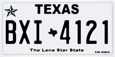 TX license plate BXI4121
