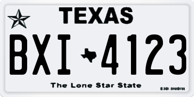 TX license plate BXI4123