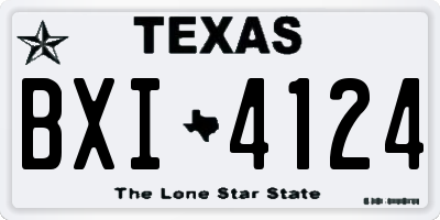 TX license plate BXI4124
