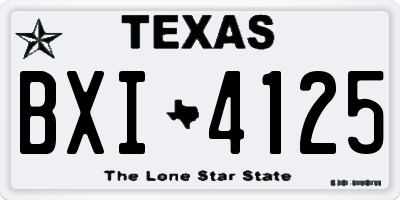TX license plate BXI4125