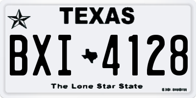 TX license plate BXI4128