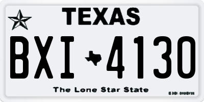 TX license plate BXI4130