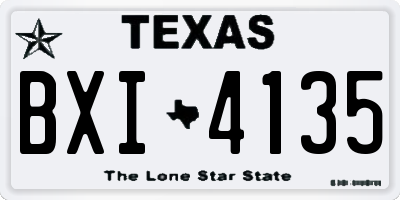 TX license plate BXI4135