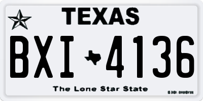 TX license plate BXI4136