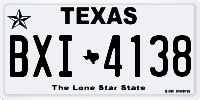 TX license plate BXI4138