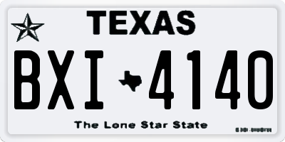 TX license plate BXI4140