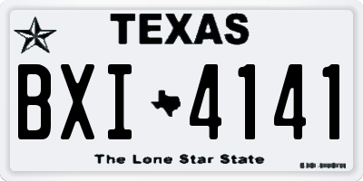 TX license plate BXI4141