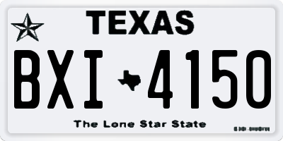 TX license plate BXI4150