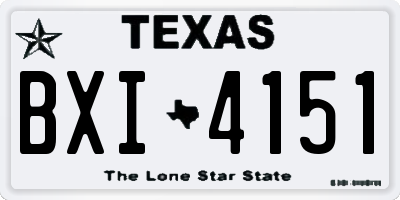 TX license plate BXI4151
