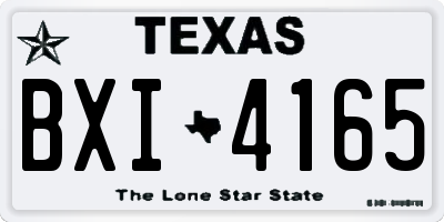 TX license plate BXI4165