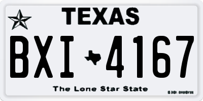 TX license plate BXI4167