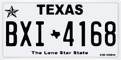 TX license plate BXI4168