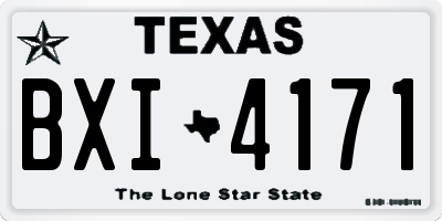 TX license plate BXI4171