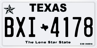 TX license plate BXI4178
