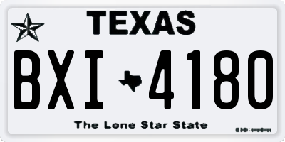 TX license plate BXI4180