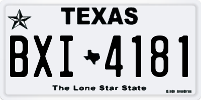 TX license plate BXI4181