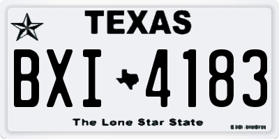 TX license plate BXI4183