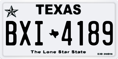 TX license plate BXI4189