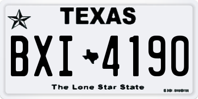 TX license plate BXI4190