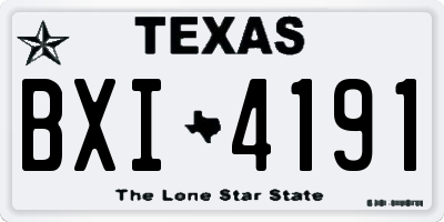 TX license plate BXI4191